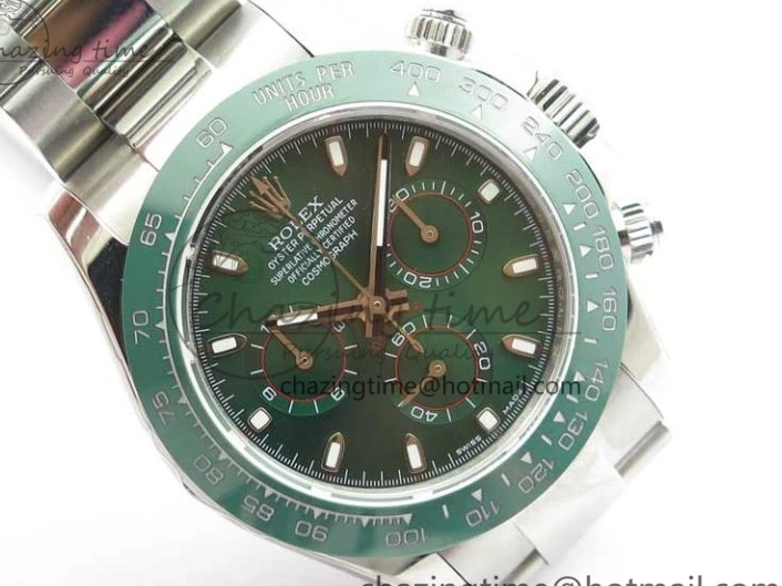 Ceramic A7750 Daytona on Dial SS Green 116520 Real SS Stick Markers Bezel Bracelet Edition UBF Best 0301